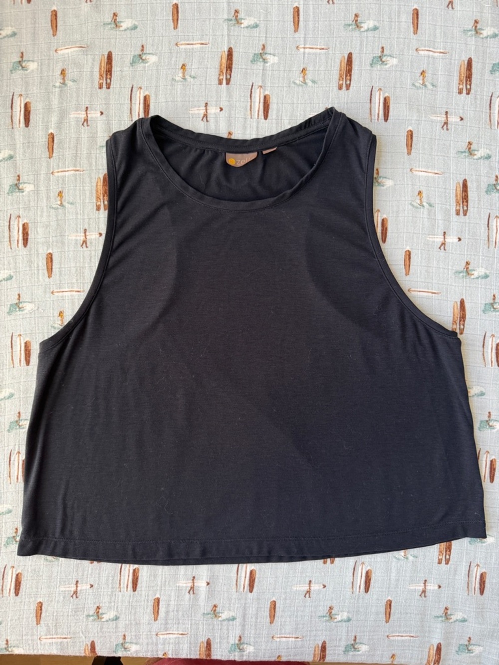 Zella Black Cropped Tank Top Size Large